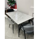 Стол обеденный SIGNAL IVY серый/черный 140/80